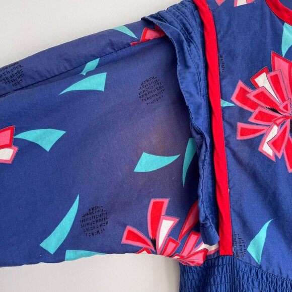 Jeanne Marc  Vintage 1980s Abstract Wrap Dress Small Novelty Print Avant Garde - Picture 12 of 16